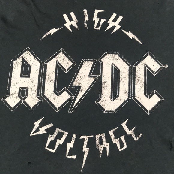 AC/DC High Voltage Distressed Gray Screen Print T-Shirt size XL - Picture 3 of 10